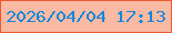 文字の大きさ：4、枠の色：eb5b31、背景の色：f8baa2、文字の色：1386de 無料ブログパーツのブログ時計