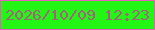 文字の大きさ：3、枠の色：eb5cc2、背景の色：23f615、文字の色：a4607f 無料ブログパーツのブログ時計