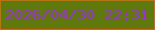 文字の大きさ：2、枠の色：eb5d02、背景の色：60790c、文字の色：9d30d4 無料ブログパーツのブログ時計