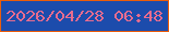 文字の大きさ：5、枠の色：eb5d0b、背景の色：1c4cac、文字の色：e66c8f 無料ブログパーツのブログ時計