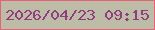 文字の大きさ：3、枠の色：eb6079、背景の色：bdbca6、文字の色：933c7e 無料ブログパーツのブログ時計