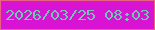 文字の大きさ：2、枠の色：eb6182、背景の色：d813d3、文字の色：6dc8b1 無料ブログパーツのブログ時計