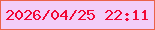 文字の大きさ：2、枠の色：eb634a、背景の色：f3cdf8、文字の色：f20636 無料ブログパーツのブログ時計