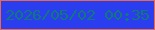 文字の大きさ：4、枠の色：eb6947、背景の色：2a3ef0、文字の色：117879 無料ブログパーツのブログ時計
