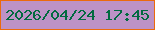 文字の大きさ：5、枠の色：eb6a0d、背景の色：bd92c6、文字の色：026a40 無料ブログパーツのブログ時計