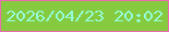 文字の大きさ：3、枠の色：eb6ab1、背景の色：86ca40、文字の色：94feda 無料ブログパーツのブログ時計