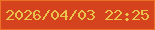 文字の大きさ：5、枠の色：eb7127、背景の色：d4431e、文字の色：eac34d 無料ブログパーツのブログ時計