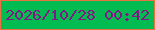 文字の大きさ：5、枠の色：eb7142、背景の色：02bb51、文字の色：831885 無料ブログパーツのブログ時計