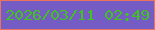 文字の大きさ：5、枠の色：eb735e、背景の色：755cc4、文字の色：41c31d 無料ブログパーツのブログ時計
