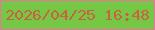 文字の大きさ：3、枠の色：eb73a1、背景の色：77c746、文字の色：c7633f 無料ブログパーツのブログ時計