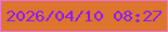 文字の大きさ：5、枠の色：eb73d3、背景の色：dd752f、文字の色：8a17fd 無料ブログパーツのブログ時計
