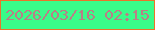 文字の大きさ：5、枠の色：eb7429、背景の色：3afc89、文字の色：ba7f86 無料ブログパーツのブログ時計