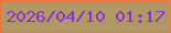 文字の大きさ：4、枠の色：eb743f、背景の色：b09865、文字の色：8a32cf 無料ブログパーツのブログ時計