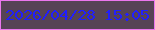 文字の大きさ：4、枠の色：eb77ee、背景の色：564355、文字の色：211efe 無料ブログパーツのブログ時計