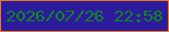 文字の大きさ：5、枠の色：eb791a、背景の色：2d1b9d、文字の色：0f881e 無料ブログパーツのブログ時計