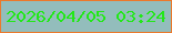 文字の大きさ：4、枠の色：eb792c、背景の色：93bdbc、文字の色：22e818 無料ブログパーツのブログ時計