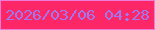 文字の大きさ：1、枠の色：eb7dd9、背景の色：fd2667、文字の色：a077ec 無料ブログパーツのブログ時計