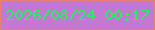 文字の大きさ：4、枠の色：eb7e72、背景の色：c478d1、文字の色：21f35c 無料ブログパーツのブログ時計