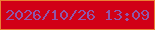 文字の大きさ：1、枠の色：eb8035、背景の色：d10016、文字の色：8f57a9 無料ブログパーツのブログ時計