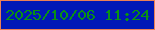 文字の大きさ：2、枠の色：eb8056、背景の色：0018b7、文字の色：099114 無料ブログパーツのブログ時計
