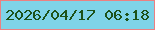 文字の大きさ：5、枠の色：eb8082、背景の色：7fd3e8、文字の色：1c5219 無料ブログパーツのブログ時計