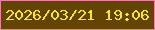 文字の大きさ：3、枠の色：eb819f、背景の色：634402、文字の色：f7e82d 無料ブログパーツのブログ時計