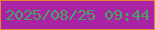文字の大きさ：4、枠の色：eb822f、背景の色：aa23a5、文字の色：47a55f 無料ブログパーツのブログ時計
