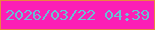 文字の大きさ：3、枠の色：eb8340、背景の色：fc1eb5、文字の色：69c0d4 無料ブログパーツのブログ時計
