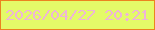 文字の大きさ：1、枠の色：eb841f、背景の色：e4fa68、文字の色：eeb5d7 無料ブログパーツのブログ時計
