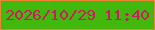 文字の大きさ：1、枠の色：eb8434、背景の色：43b80c、文字の色：cb1c5d 無料ブログパーツのブログ時計