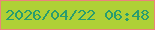 文字の大きさ：4、枠の色：eb847b、背景の色：afd136、文字の色：299d6e 無料ブログパーツのブログ時計