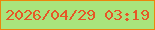 文字の大きさ：2、枠の色：eb860c、背景の色：a9e47c、文字の色：e65727 無料ブログパーツのブログ時計