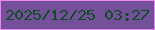 文字の大きさ：5、枠の色：eb86f1、背景の色：75509a、文字の色：0d4f20 無料ブログパーツのブログ時計