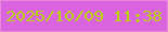 文字の大きさ：4、枠の色：eb87d9、背景の色：da64df、文字の色：bad306 無料ブログパーツのブログ時計