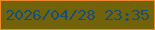 文字の大きさ：2、枠の色：eb892b、背景の色：736308、文字の色：144e7d 無料ブログパーツのブログ時計