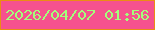 文字の大きさ：1、枠の色：eb8c14、背景の色：f6518e、文字の色：a3ff7b 無料ブログパーツのブログ時計