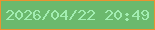 文字の大きさ：4、枠の色：eb9230、背景の色：6bb96d、文字の色：a2edb1 無料ブログパーツのブログ時計