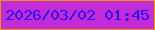 文字の大きさ：1、枠の色：eb9401、背景の色：c12cd8、文字の色：3112e9 無料ブログパーツのブログ時計