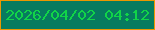 文字の大きさ：1、枠の色：eb9701、背景の色：077b5f、文字の色：11d448 無料ブログパーツのブログ時計