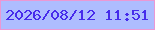文字の大きさ：1、枠の色：eb98d4、背景の色：aebdff、文字の色：462ceb 無料ブログパーツのブログ時計