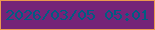 文字の大きさ：4、枠の色：eb994f、背景の色：752478、文字の色：005d82 無料ブログパーツのブログ時計