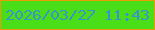 文字の大きさ：1、枠の色：eb9b08、背景の色：4ade18、文字の色：3894c9 無料ブログパーツのブログ時計