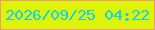 文字の大きさ：4、枠の色：eb9b76、背景の色：ddf504、文字の色：0cd2f6 無料ブログパーツのブログ時計