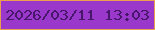 文字の大きさ：3、枠の色：eb9d50、背景の色：9938ca、文字の色：48166b 無料ブログパーツのブログ時計