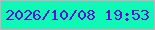 文字の大きさ：4、枠の色：eb9dbe、背景の色：0ff9b6、文字の色：5e0fd0 無料ブログパーツのブログ時計