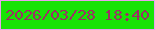 文字の大きさ：2、枠の色：eba0ef、背景の色：18e306、文字の色：9e2e65 無料ブログパーツのブログ時計