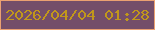 文字の大きさ：4、枠の色：eba171、背景の色：744e69、文字の色：c1971b 無料ブログパーツのブログ時計