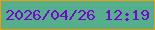 文字の大きさ：5、枠の色：eba200、背景の色：55af8c、文字の色：7704d0 無料ブログパーツのブログ時計