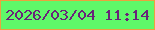 文字の大きさ：3、枠の色：eba23e、背景の色：5ff869、文字の色：692279 無料ブログパーツのブログ時計