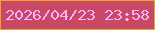 文字の大きさ：2、枠の色：eba525、背景の色：c84866、文字の色：fab2fc 無料ブログパーツのブログ時計